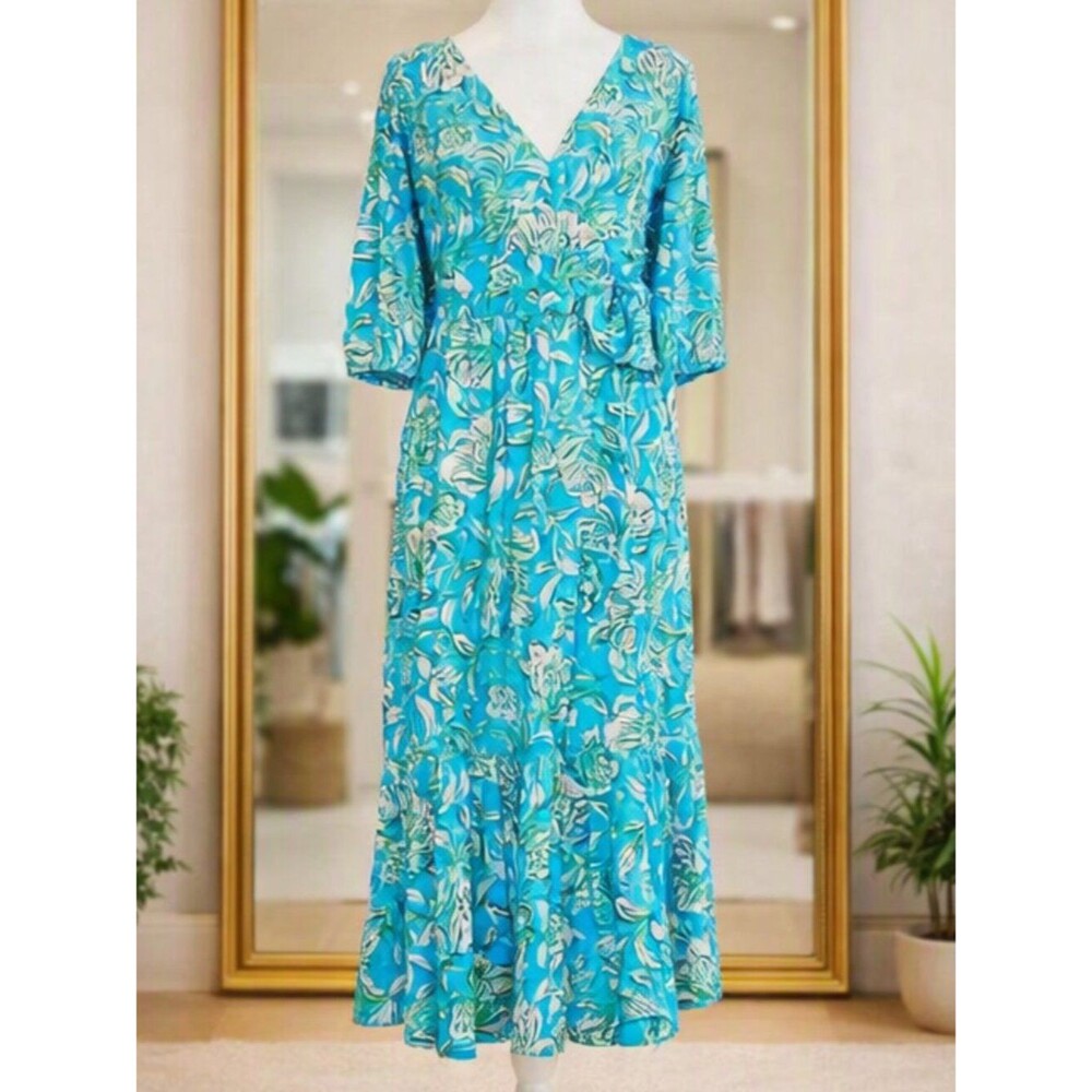 Lilly Pulitzer Women's Brantley V-Neck Midi Wrap Dress Size Small